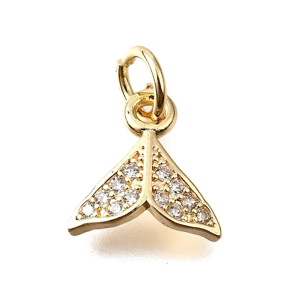 Fischschwanz Messing Micro Pave Zirkonia Charms