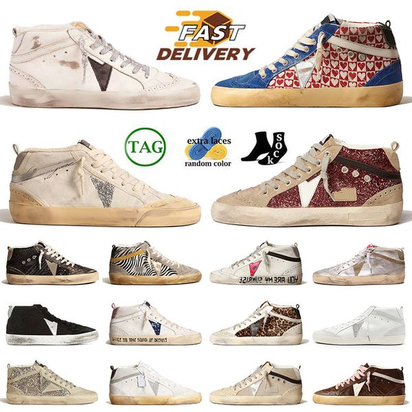 2024 New Arrival Sports Golden Goosee Sneakers Women Vintage Platform Skate Mid Black White Brown Glitter Men Dhgate Walking Trainers Runner