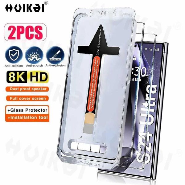 Cell Phone Screen Protectors Samsung Galaxy S24 Ultra S24 Tempered Glass Screen Protector Automatic Dust Removal Installation Bubble Free HD