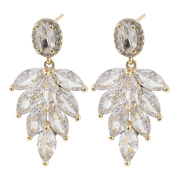 Boucles d'oreilles pendantes en laiton et verre