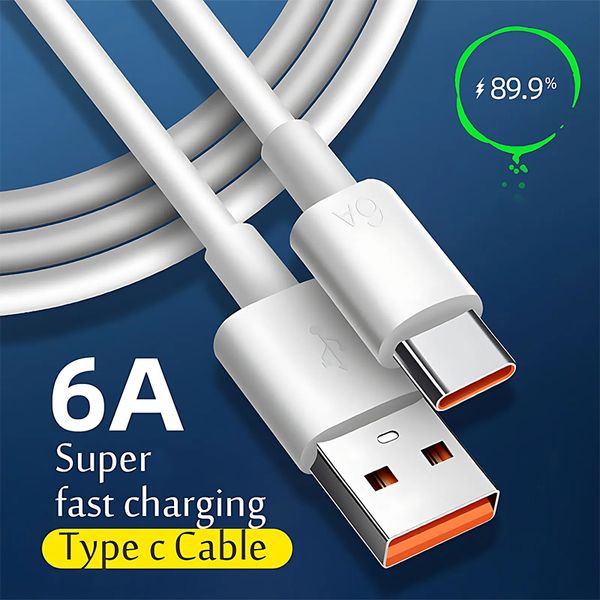 6A 66W Type Phone Cable For Huawei Samsung Honor OPPO Xiaomi X 3 Android Phones Fast Charging USB C Charger Cables Data e Cord