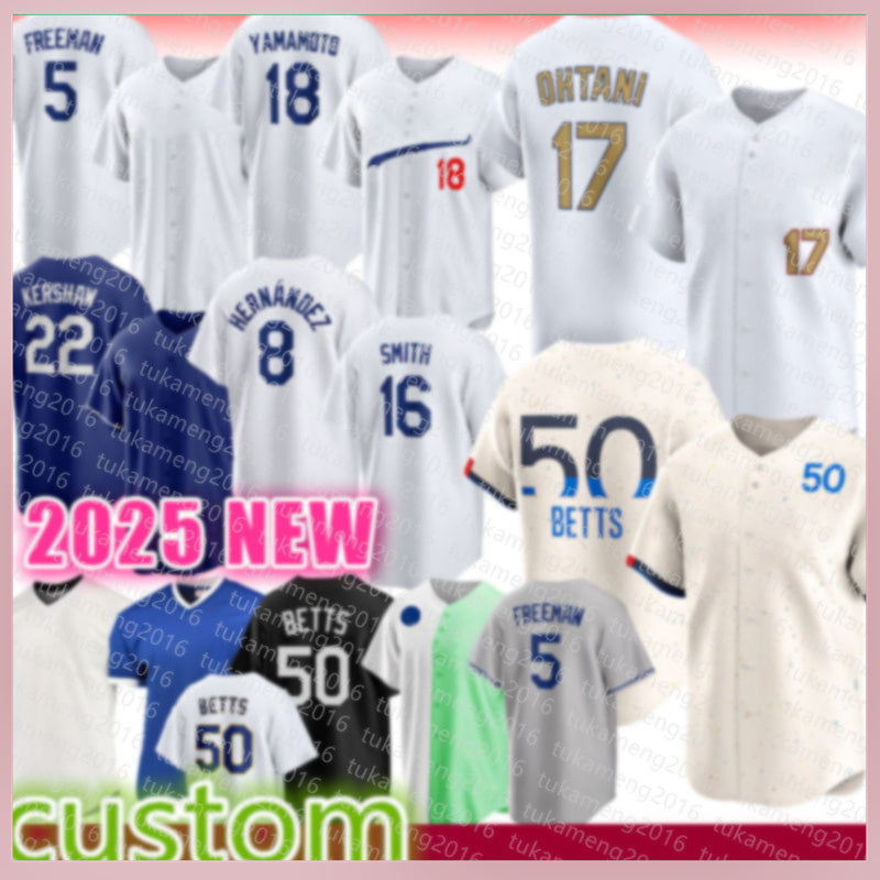Shohei Ohtani Mookie Betts Baseball Jerseys Freddie Freeman Yoshinobu Yamamoto Los Angelees Clayton Kershaws Enrique Hernandez Dodgers Will Smith Ma