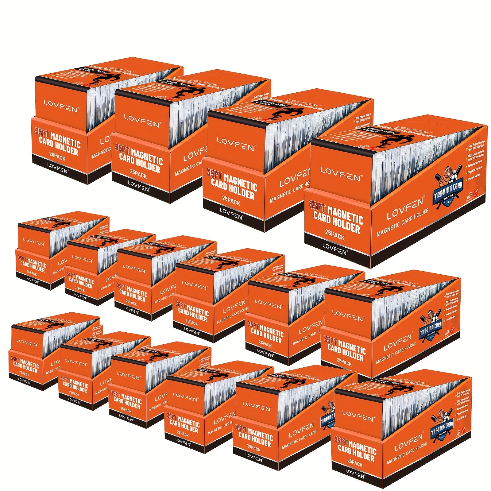 TEMU 400ct Magnetic Card Holder For Trading Cards, 35pt Card Holder, Card Protectors Hard Plastic, Magnetic Card Case For Sports Card, Baseball Card