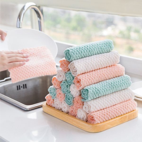 Super Absorbent Microfiber Kitchen Dish Cloth High-efficiency Tableware Household Cleaning Towel Kitchen Tool Gadgets