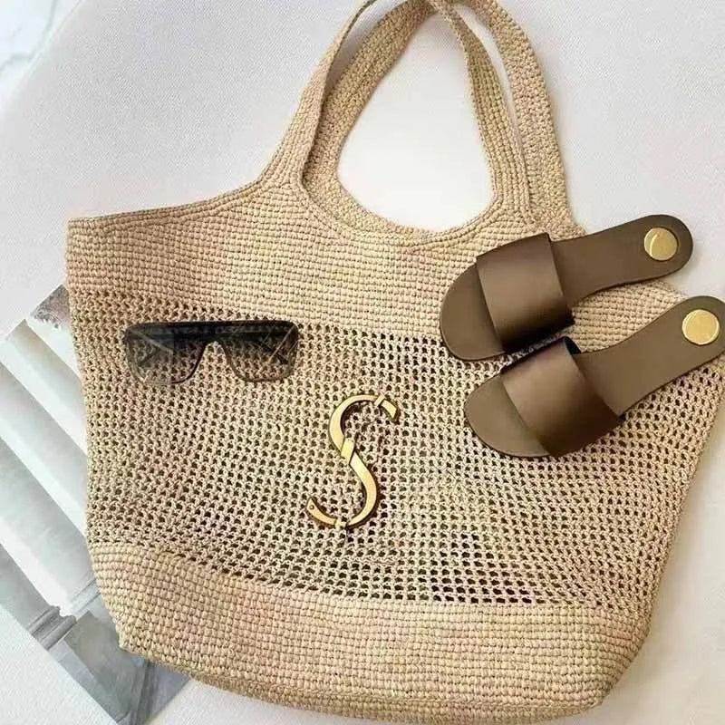 Luxury Designer Beach Bag Straw Tote Bag Shoulder bag Women Raffias Large Icare Maxi Woven Hand-Embroidered Bag High Quality Capacity Totes Shopping