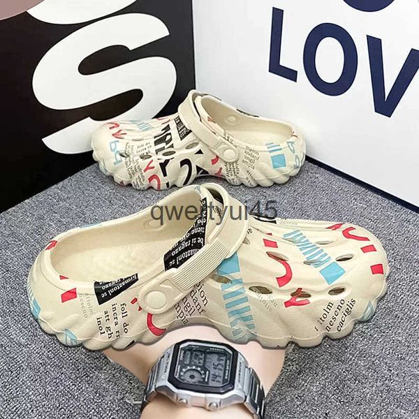 Slippers masculinos de design ligtweigt de toe fechado slip shoes sandálias de caminhada casual beac soes h241217