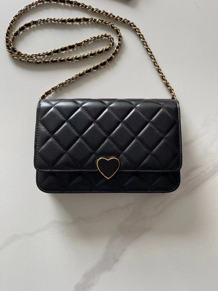 Fashion Selling Classic mini size womens chain wallets Top Quality Sheepskin Luxurys Designer bag Gold and Silver Buckle Coin Purse Card Hol
