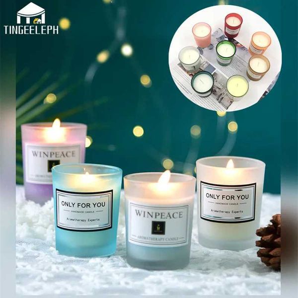 Glass scented candles 50g natural plant essential oils handmade soy wax romantic birthday family hotel wedding decoration M250106