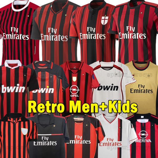 1962 Retro shirts 02 03 Gullit SOCCER JERSEYS Ac 04 05 06 07 08 09 Maldini Van Basten Long sleeve football KAKA Inzaghi 10 11 13 14 15 PIRLO