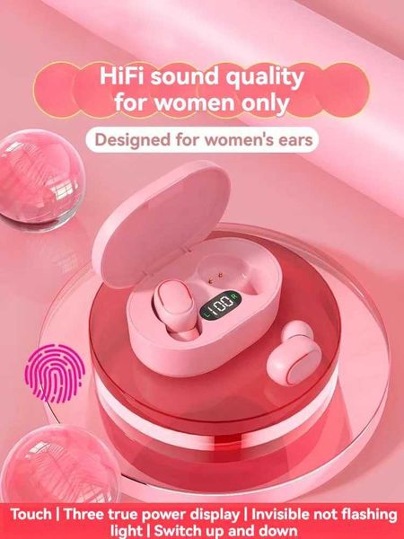 2024 Wireless Bluetooth Earphones Pink TWS Headset Noise Cancelling Earphones With Microphone Headphones For iPhone Xiaomi Y240823