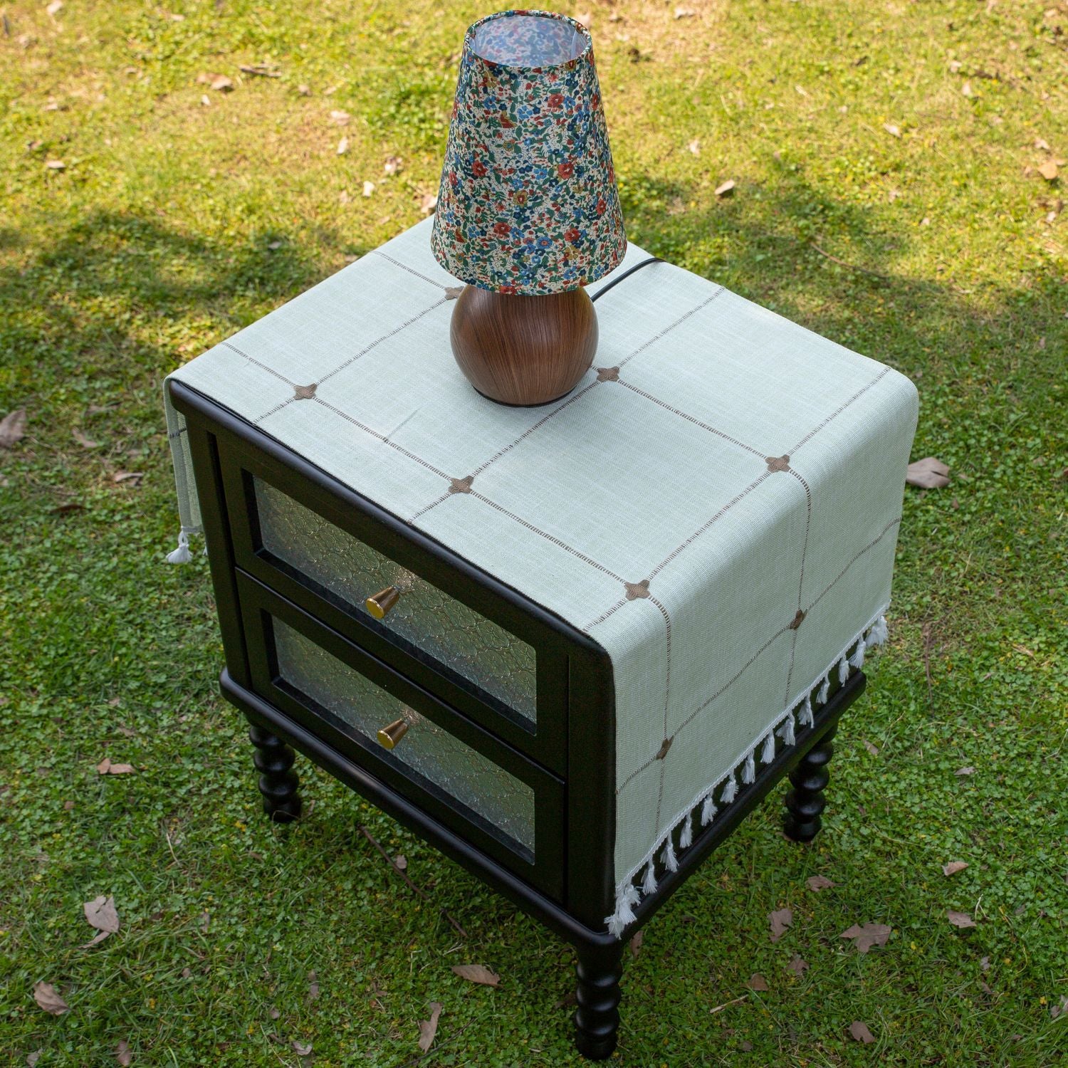 European style pastoral style multi-purpose bedside cabinet refrigerator furniture dust cover cloth