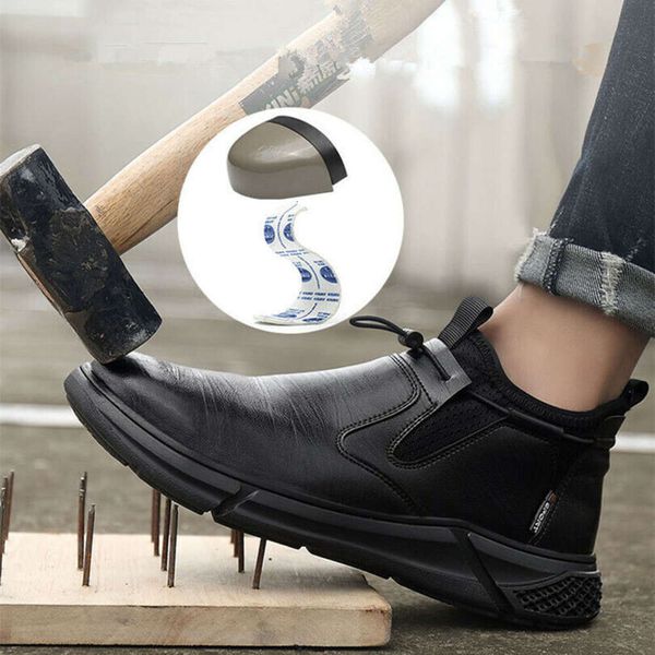 Fashion Leather Safety Men Steel Toe Caps Male Indestructible Work Boots Protective Puncture-proof Shoes dhshoesgt