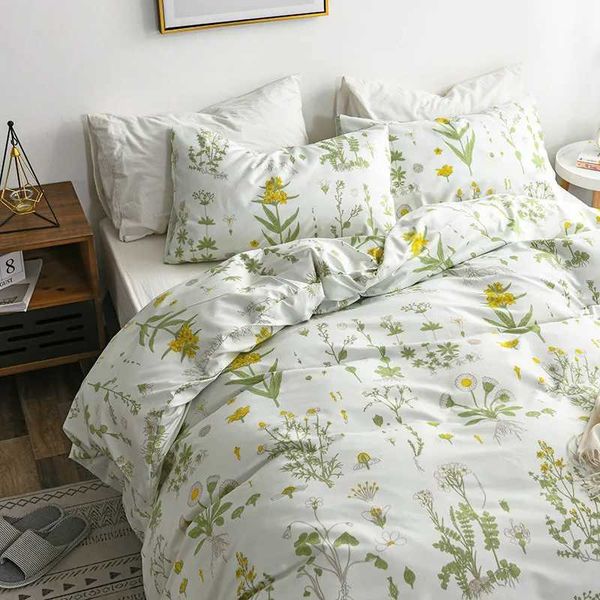 Nordic Bedding Set with Floral Duvet Cover case Ins Bed Linen US AU EU Size Queen Double Home Hotel Bedclothes Y250122