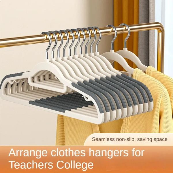 10PCS Anti Slip Hanger Household Clothes Hanger Plastic Non Marking and Anti Slip Hanger Clothing Rack Drying Rack for Clothes 250207
