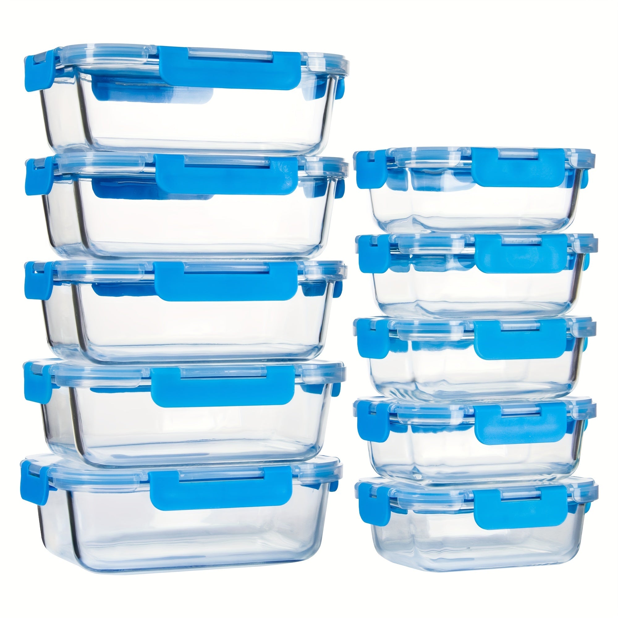 TEMU 2-10pcs Glass Meal Prep Containers Set, Food Storage Containers With Airtight Lids, Glass Lunch Boxes For Home Kitchen