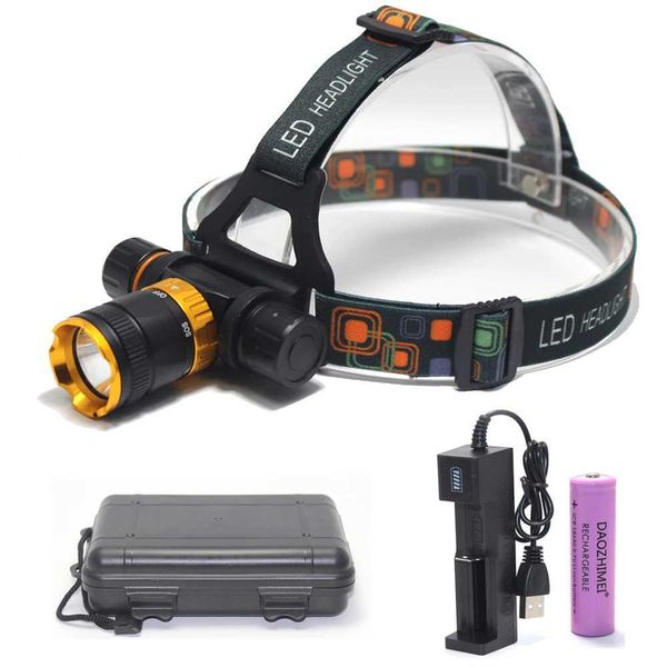 10W diving light spearfishing light 4000 lumens 5-mode waterproof D-light flashlight+1x 18650 battery+USB charger M241122