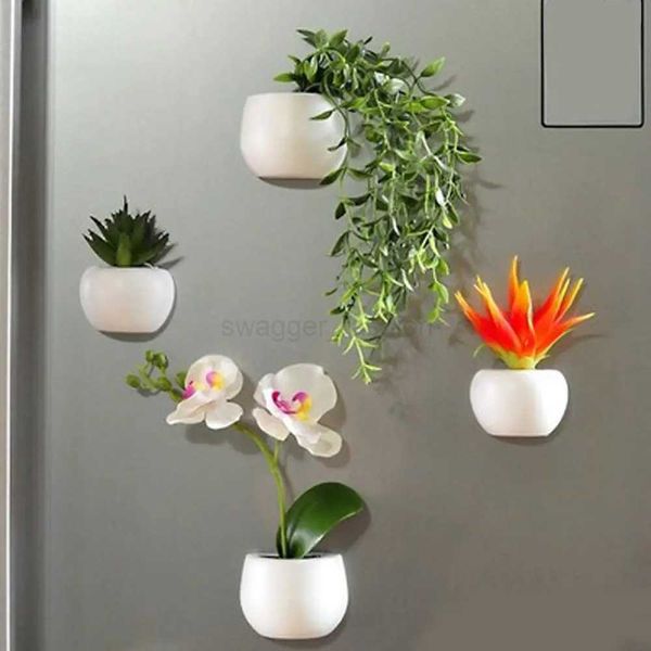 Potted Simulation Plant Succulent Plant Fridge Magnets Label Mini Bonsai Magnet Button Refrigerator Message Sticker Home DecorXJ240809