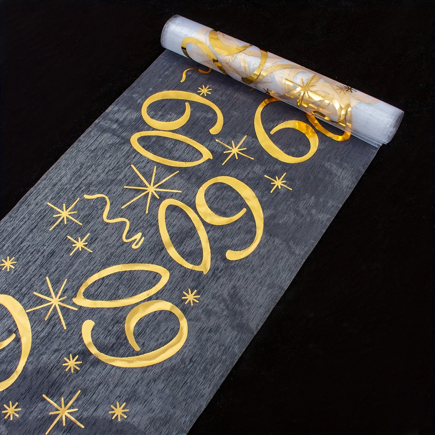 TEMU 1pc 11x108 Inch Celebration Number Table Runner, Elegant Gilded Design For 50th & 60th Birthdays, Anniversaries, Retirement Parties, Holiday