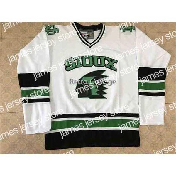 College Hockey Wears Nik1 North Dakota Fighting Sioux University White Hockey Jersey Men&#039;s Embroidery Stitched Customize any number and