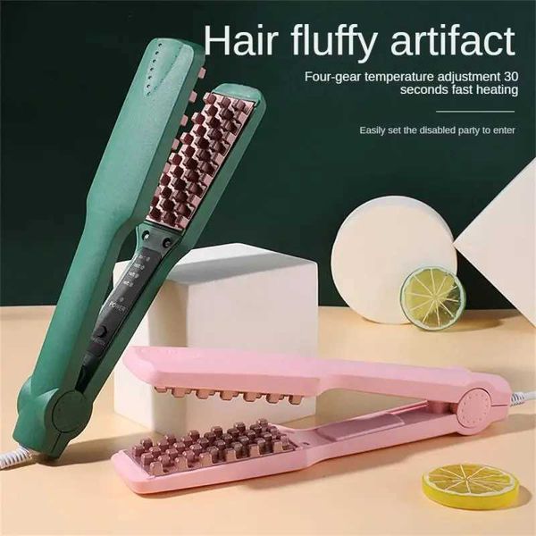 Professional Volumizing Hair Iron Ceramic 3D Grid Hair Crimper Curling Iron Corn Perm Splint Flat Iron Hair Styling Tools Y240829