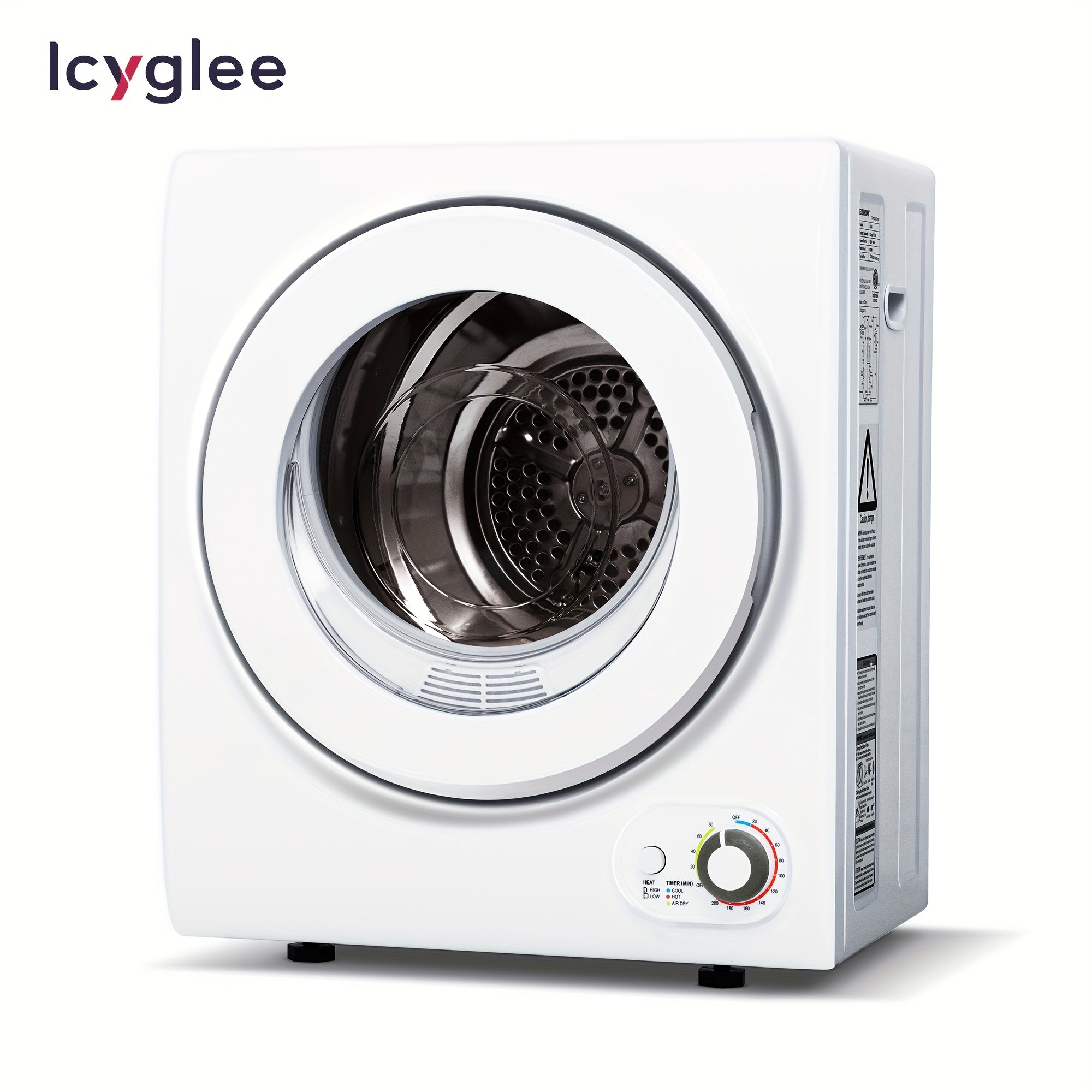 TEMU Icyglee 110v Portable Laundry Dryer With Stainless Steel Drum, Compact Electric Dryer 1.5-1.85 Cu.ft Front Load, Ideal For Apartments, Rvs, And