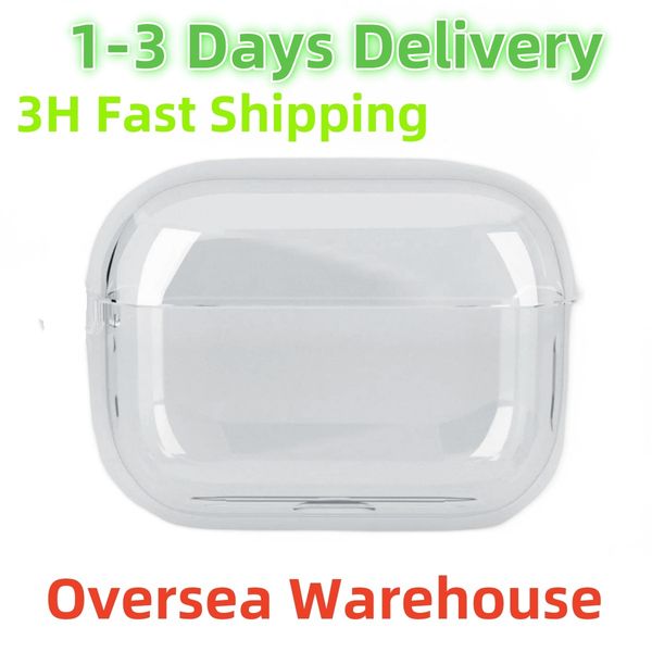 US Warehouse For Airpods pro 2 4 air pods 2 3 4 Earphones Bluetooth Headphone Accessories Solid Transparent Cover Wireless Charging Box Shoc