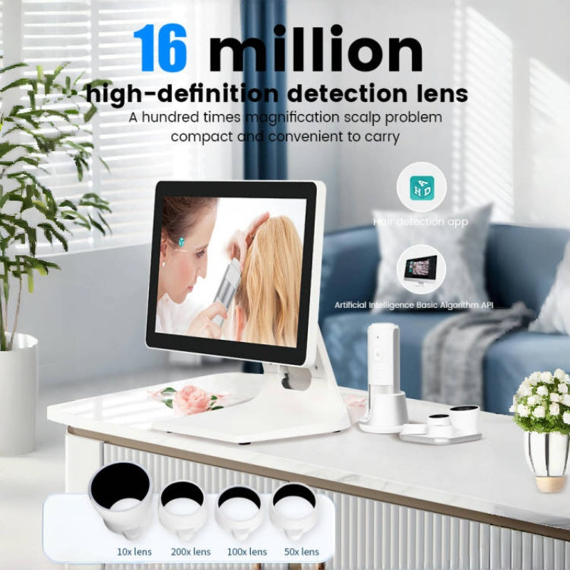 Mini Handheld Hair Analyzer Intelligent Access AI Analysis Scalp Care The Net Hair Detector Scalp Hair Follicle Analyzer Salon