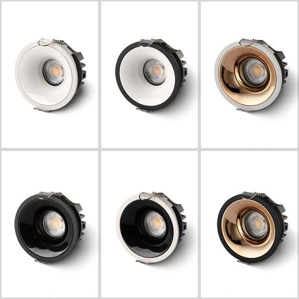 LED COB Spotlight Anti-Glare Narrow Bezel Downlight Bedroom Living Room Kitchen 110V 220V Dimmable Recessed LED Ceiling Lamp Y240822