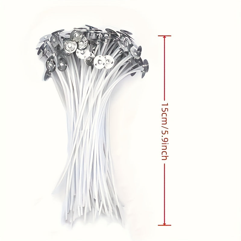 TEMU 100pcs Pre-waxed Candle Wicks With Holders For Diy Candle Making - Arts & Crafts Supplies