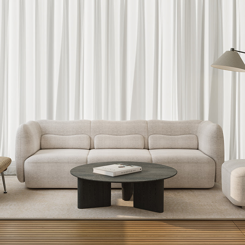 Living Room Furniture Opulent Brown Three - Seater Wave - inspired Sofa, Redefine Your Living Room Luxury