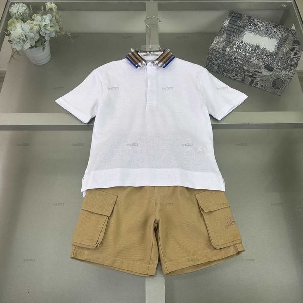Fashion baby T-shirt set tracksuits boys girls Short sleeved POLO suit kids designer clothes polo shirt and Double side pocket design shorts