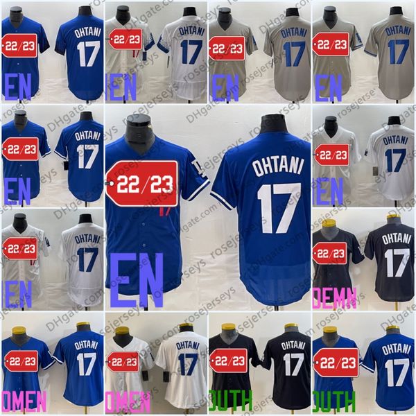 Shohei Ohtani 2024 Dodger Stitched Baseball Jersey - Royal Blue White Gray Black
