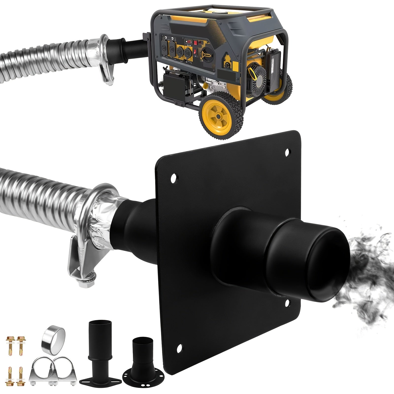 TEMU Universal Generator Exhaust Extension Kit With Insulated Through-wall Mounting Plate, Upgrade Exhaust Exhaust Muffler And Effectively Reducing