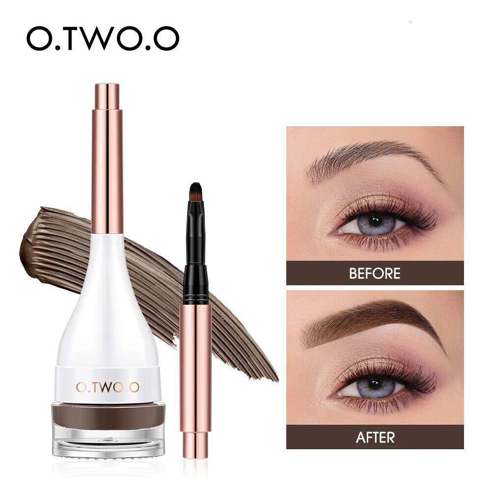 O.TWO.O Eyebrow Pomade - Natural Waterproof Long Lasting Creamy Texture Brow Mascara with Brush 4 Colors Tinted Sculpted Gel X250725