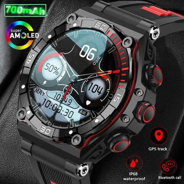 Smart Watches Military outdoor smartwatch 1.43-inch GPS sports watch 700mAh battery screen always displays time Bluetooth call smartwatch fo