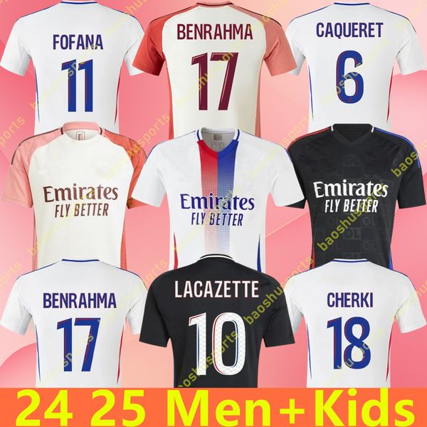 24 25 Maillot de foot Soccer JerseyS Lyonnais CAQUERET TOLISSO JEFFINHO OL AOUAR TAGLIAFICO Fans Player football shirts 2024 2025 TRAORE SAR