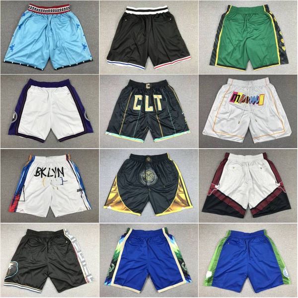 2022-23 City Basketball Pocket Shorts Stitched Ball Tatum Durant Booker DeRozan Banchero Butler Leonard Doncic Irving Davis Giannis Antetoko