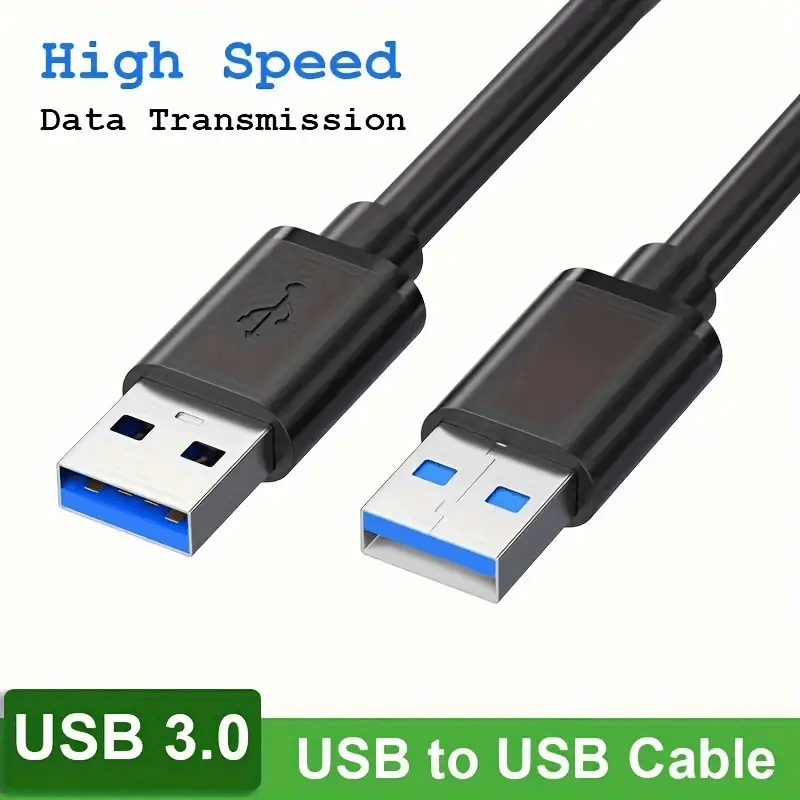 TEMU Usb 3.0 Male Cable, Usb Male To Male Double End Cord Compatible With Hard Drive Enclosures, Dvd Player, Laptop Cooling Fan-pad, Printer, Camera