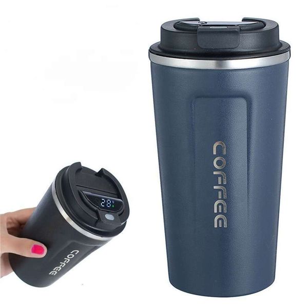 Smart Coffee Tumbler Stainless Steel Cold Hot Thermos Cup with Intelligent Temperature Display Portable Travel Mug