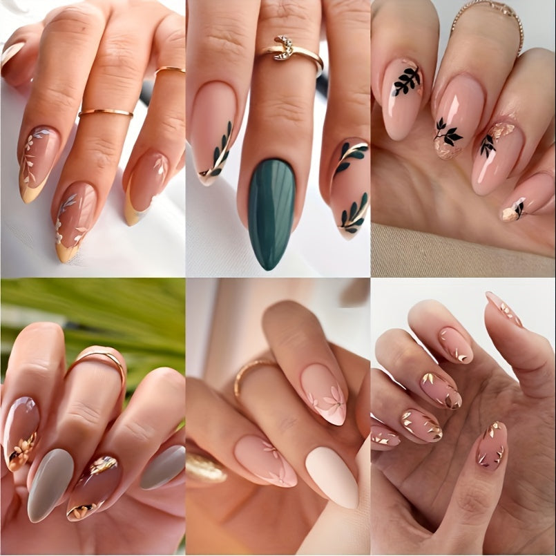 TEMU 144pcs French Tip Press On Nails Medium Length Fake Nails Almond Acrylic Nails Glossy Yellow Nails Almond Press On Nails Medium Length Acrylic