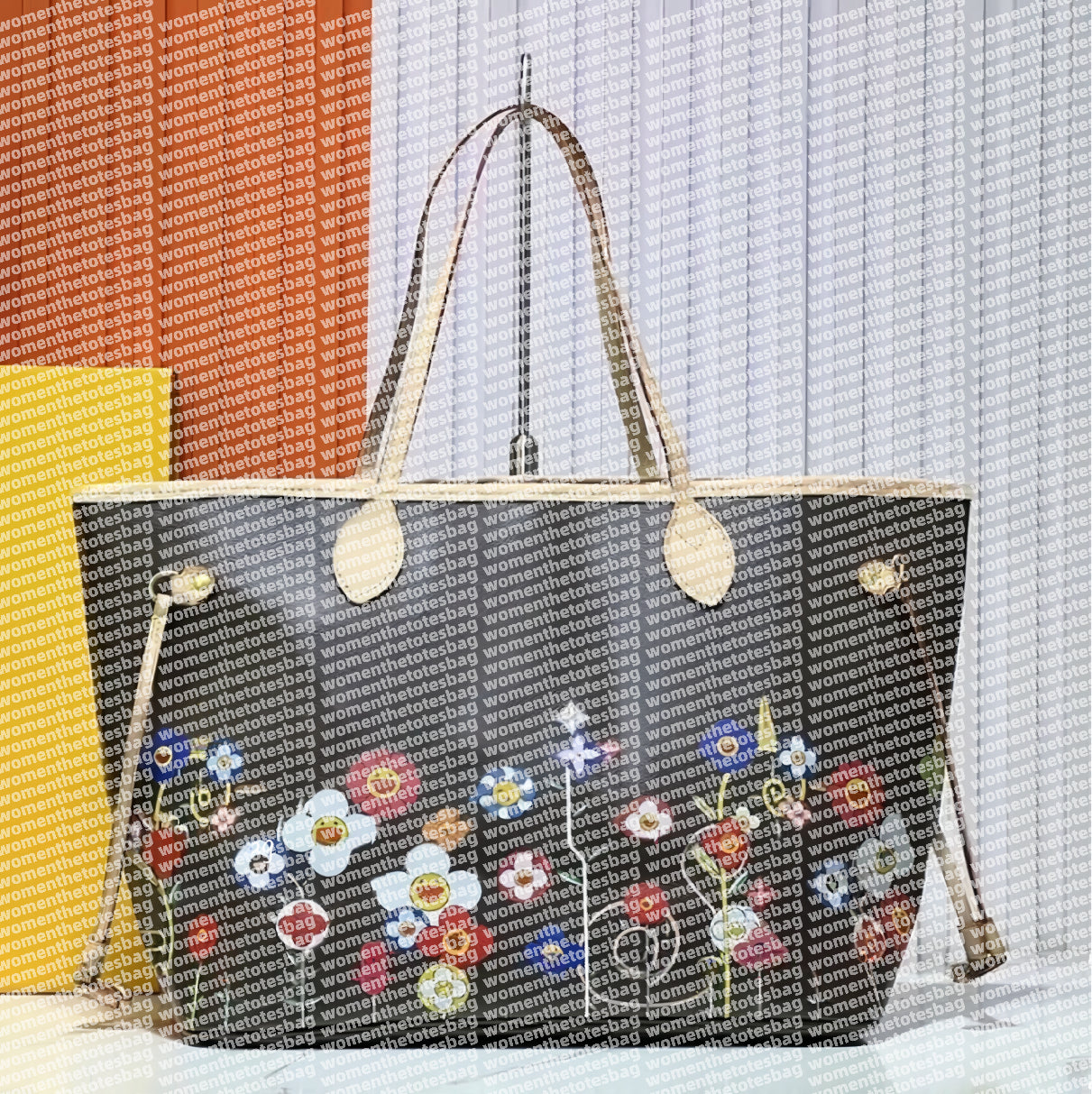 Designer bag luxury womens tote bags woman handbag brown flower shoulder Bags brand letter leather canvas lady crossbody Bag purse