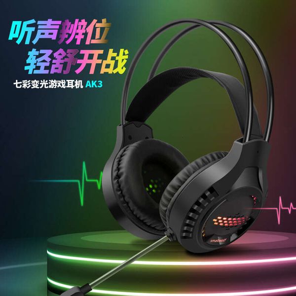 Ak3 Head Monted Gaming com Wired Illumination Desktop Computer Esports PUBG EARPOLES
