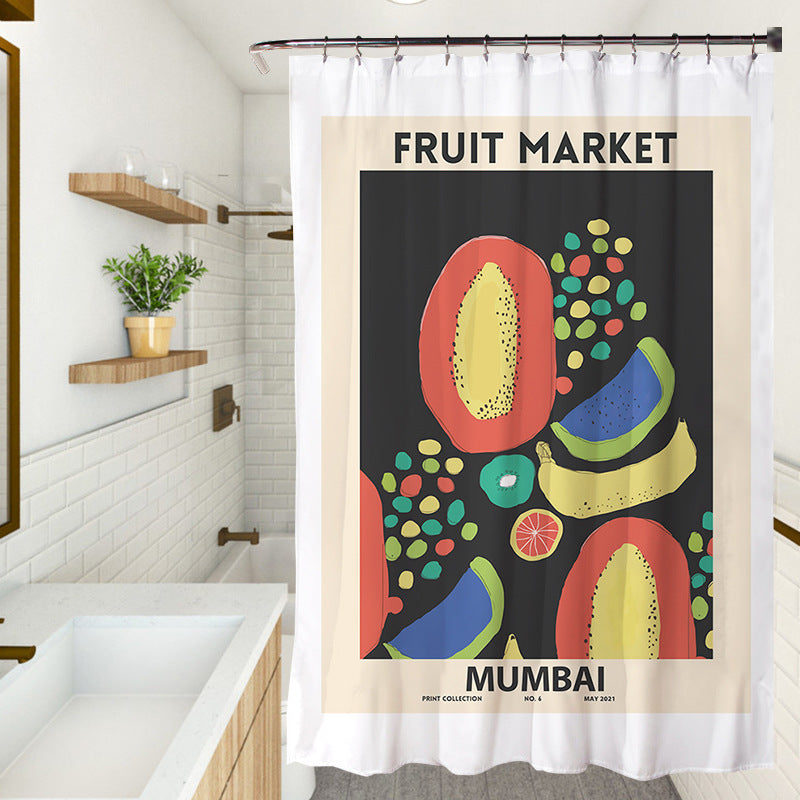 YL-37210 small fresh ins shower curtain bathroom bathroom blocking curtain hand-painted shower curtain wholesale