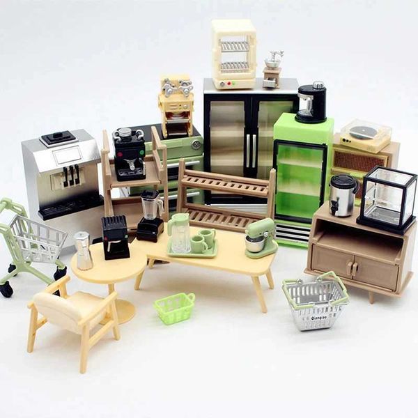 Doll House Accessories 1 12 Scale Mini Dollhouse Coffee Machine Accessories Blender Juice Machine Equipment Model Doll Furniture Games Mini