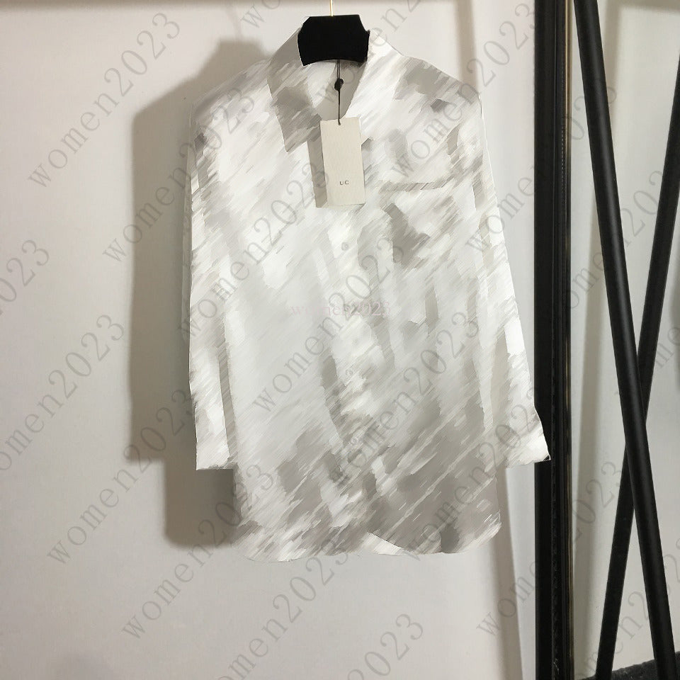 Brand Shirt Designer blouse Women shirts Spring blouses Fashion letter LOGO casual jacquar lapel shirt vacation blouses May 24
