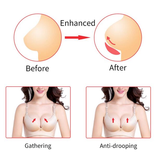 Soft Big Full Cup Silicone Inserts Skin color Breast Enhancers For Bras Swimsuits and Bikini Transparent color Chest Pad D40