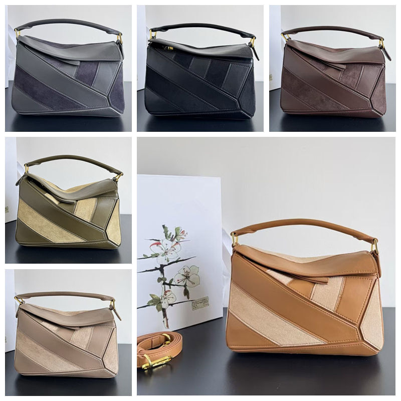 Hight Quality Designer Puzzle Bag Handbag Women Geometric Patchwork Shoulder Bag Luxury Leather Tote Classic Female Purse Shopping Bag Underarm Bag