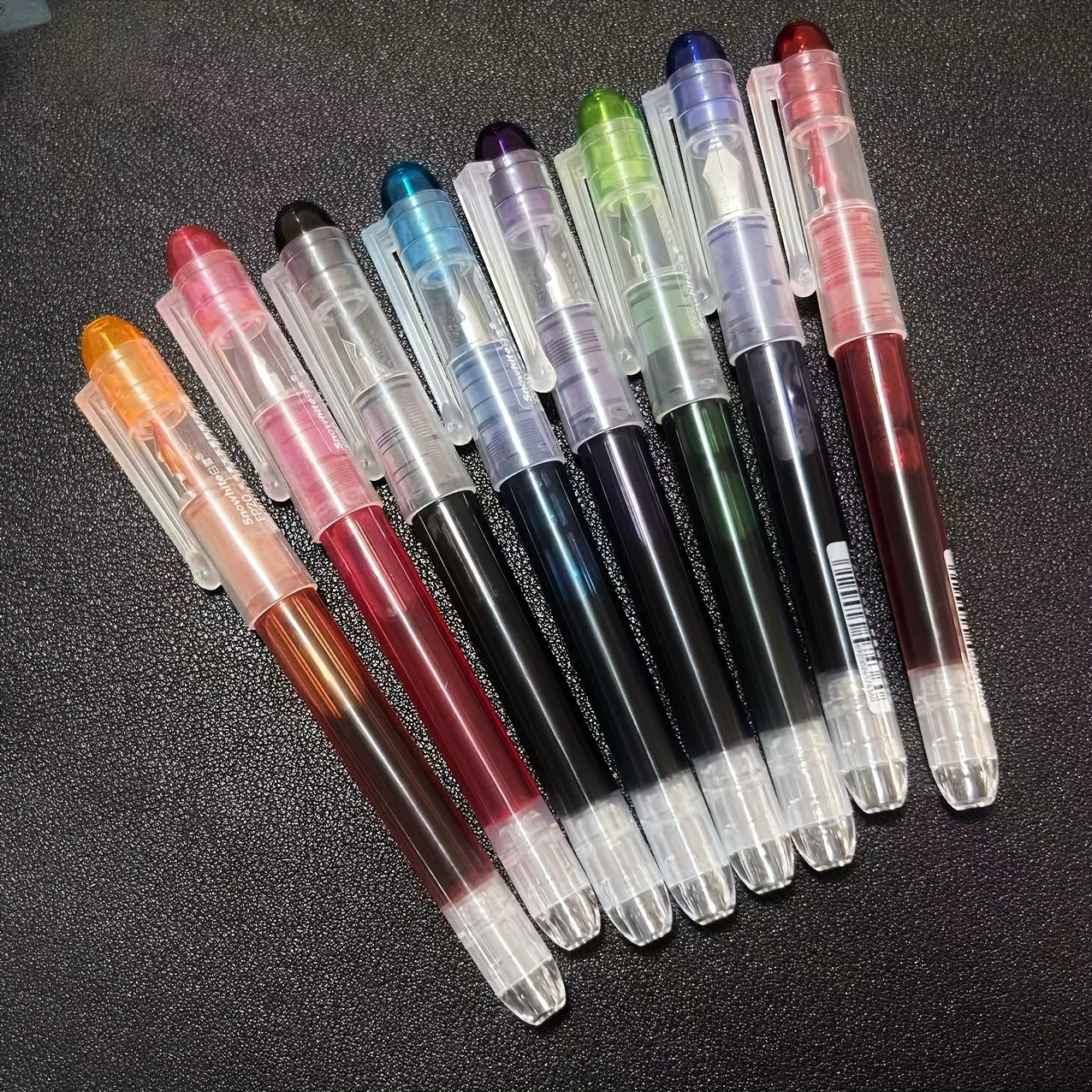 TEMU Versatile 8pcs Disposable Fine Nib Fountain Pens--,straight Liquid,large Capacity,smooth Writing And Ink Supply--plastic Material 8 Colors