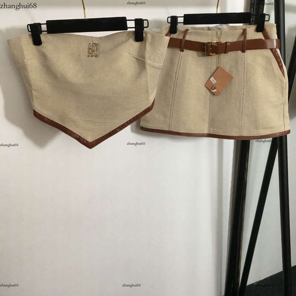 Designer Dress Women Brand Women&#039;s Clothing Summer Skirt Fashion Embroidery Letter Logo Ladies Backless Triangular Bra Vest Girl Mini S