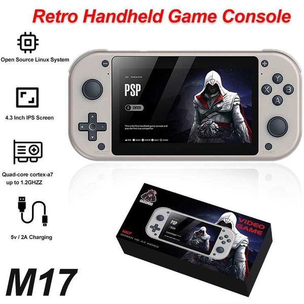 M17 Retro Video Handheld Game Console 4.3-inch IPS Sn with 30000 Games Linux System Pocket Retro Player for PS1 Y241115